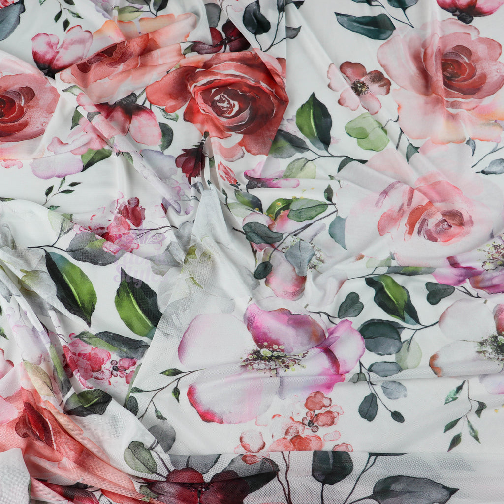Pink Rose Garden Power Mesh