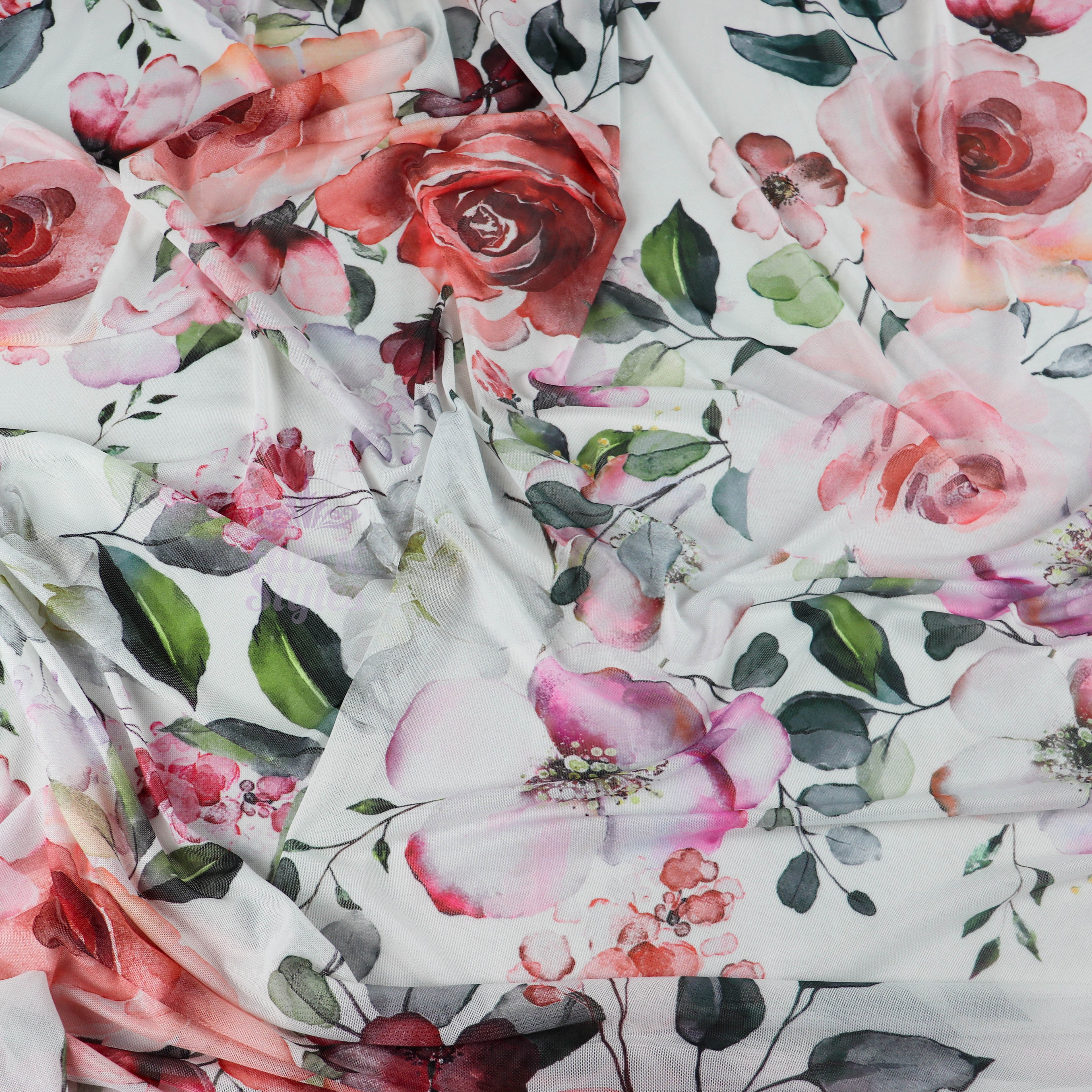Pink Rose Garden Power Mesh