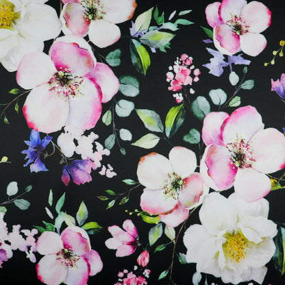 FS1089 Floral Petunia Scuba Stretch Fabric