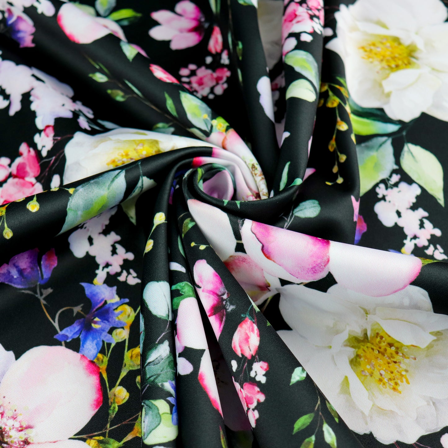 FS1089 Floral Petunia Scuba Stretch Fabric