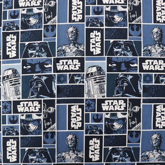 Star Wars Darth Vader R2 D2 Cotton Fabric 0.8 Metres