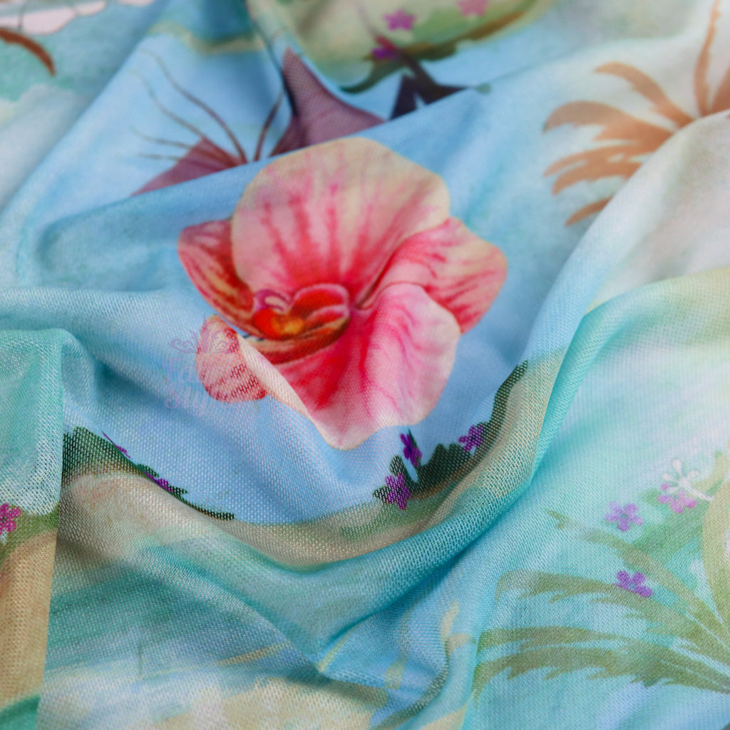Island Escape Print Power Mesh