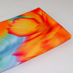 Bright Orange Floral Scuba Crepe Fabric