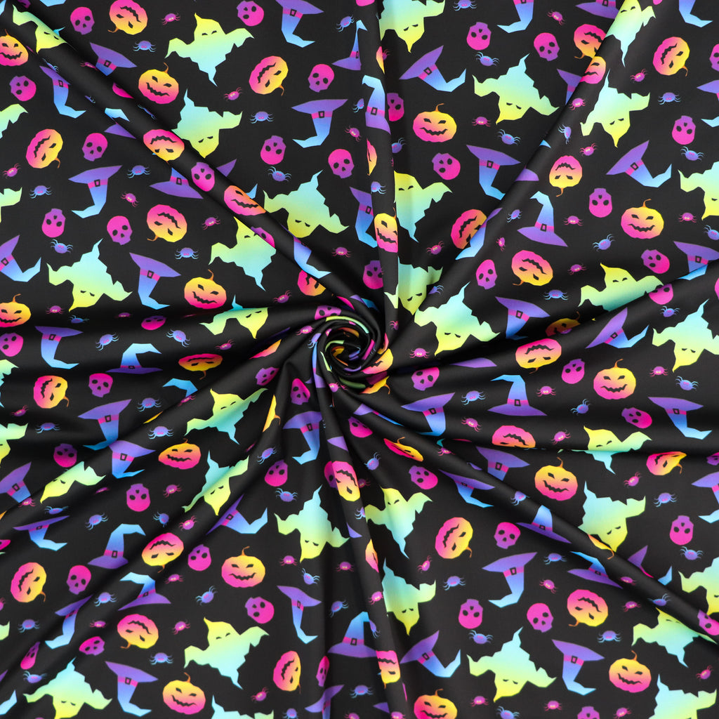 Neon Ghost Halloween Fabric