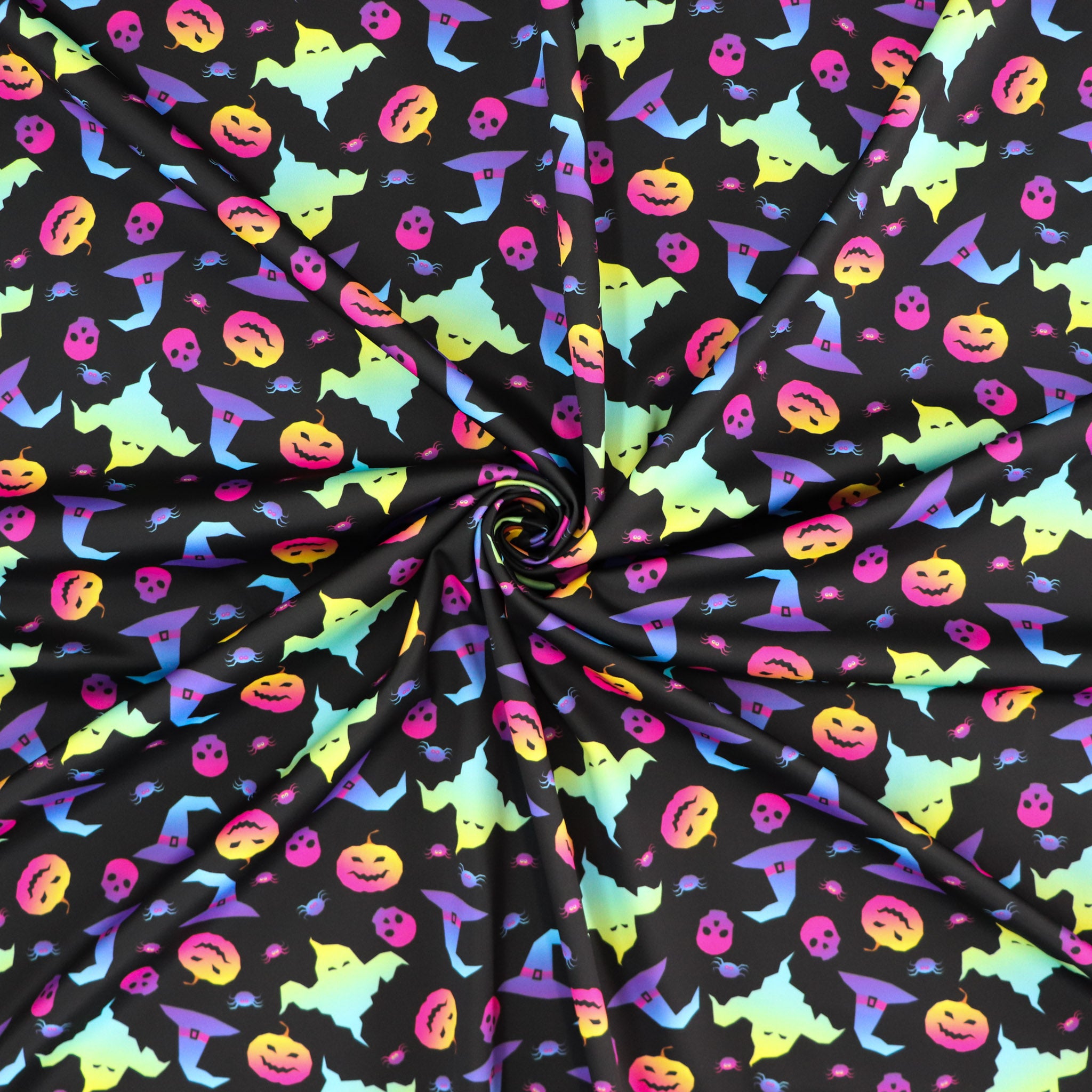 Neon Ghost Halloween Fabric