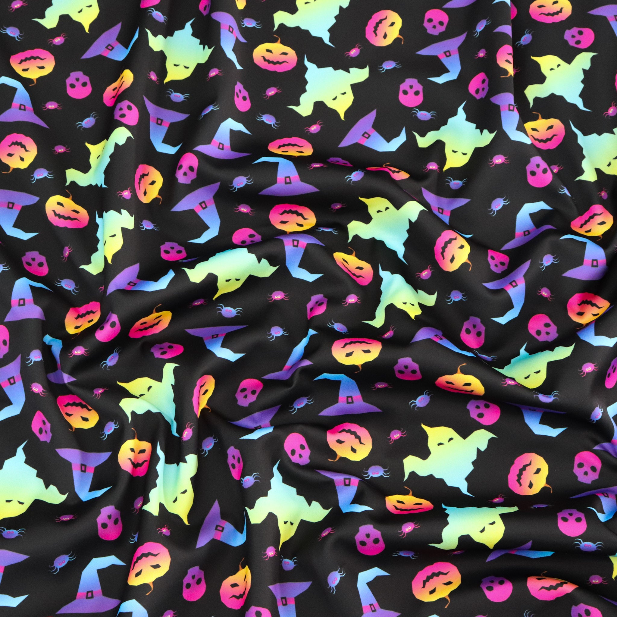 Neon Ghost Halloween Fabric