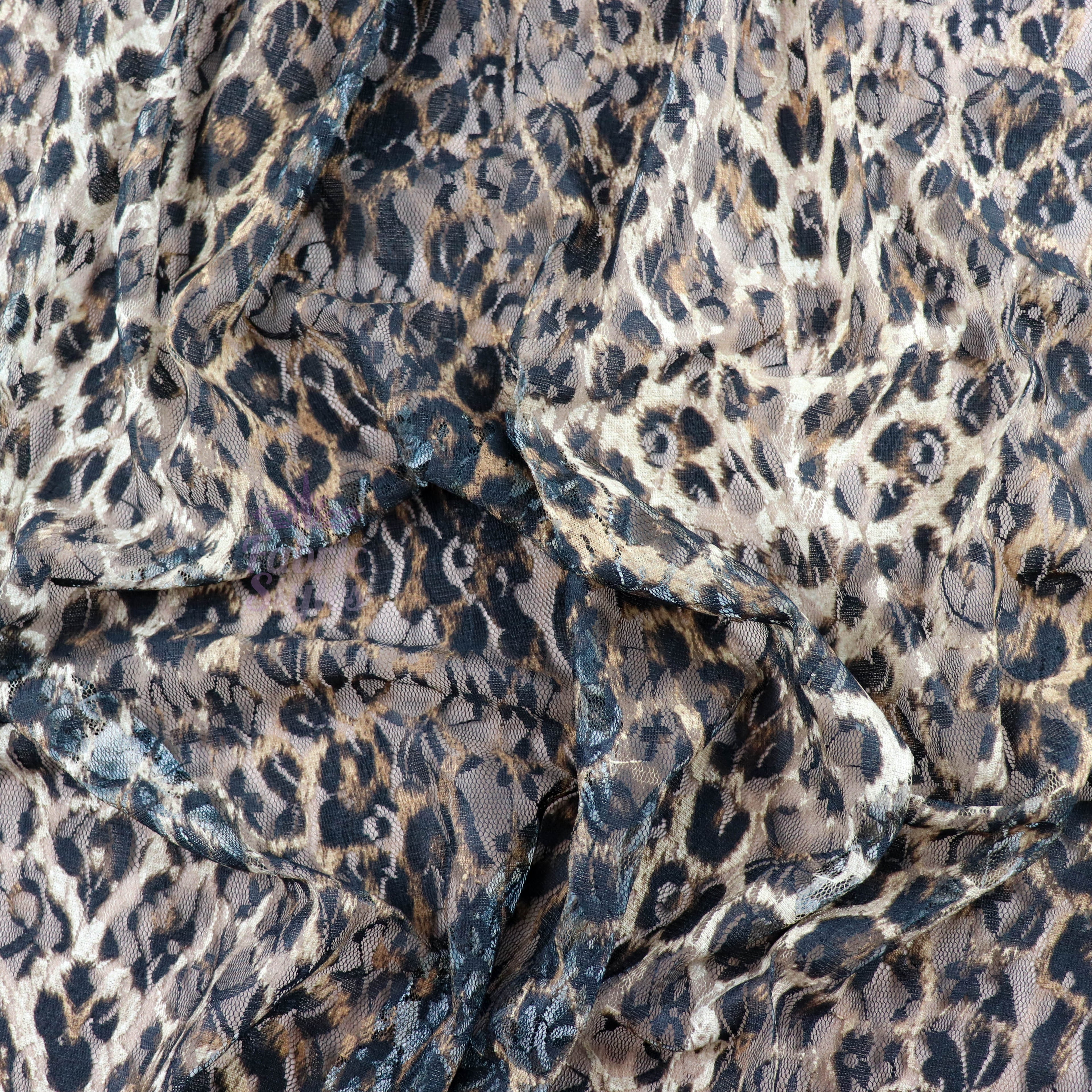 Leopard Print Lace Fabric