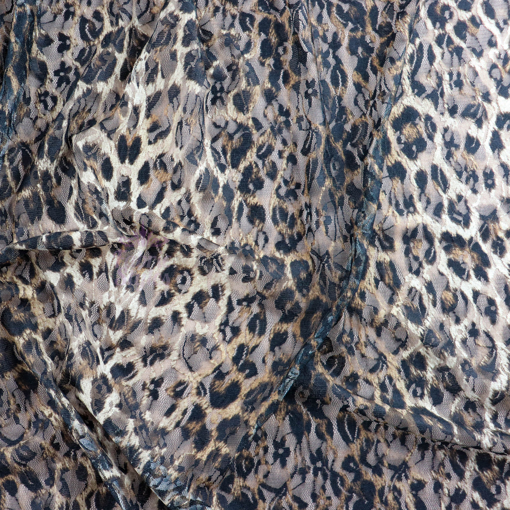 Leopard Print Lace Fabric