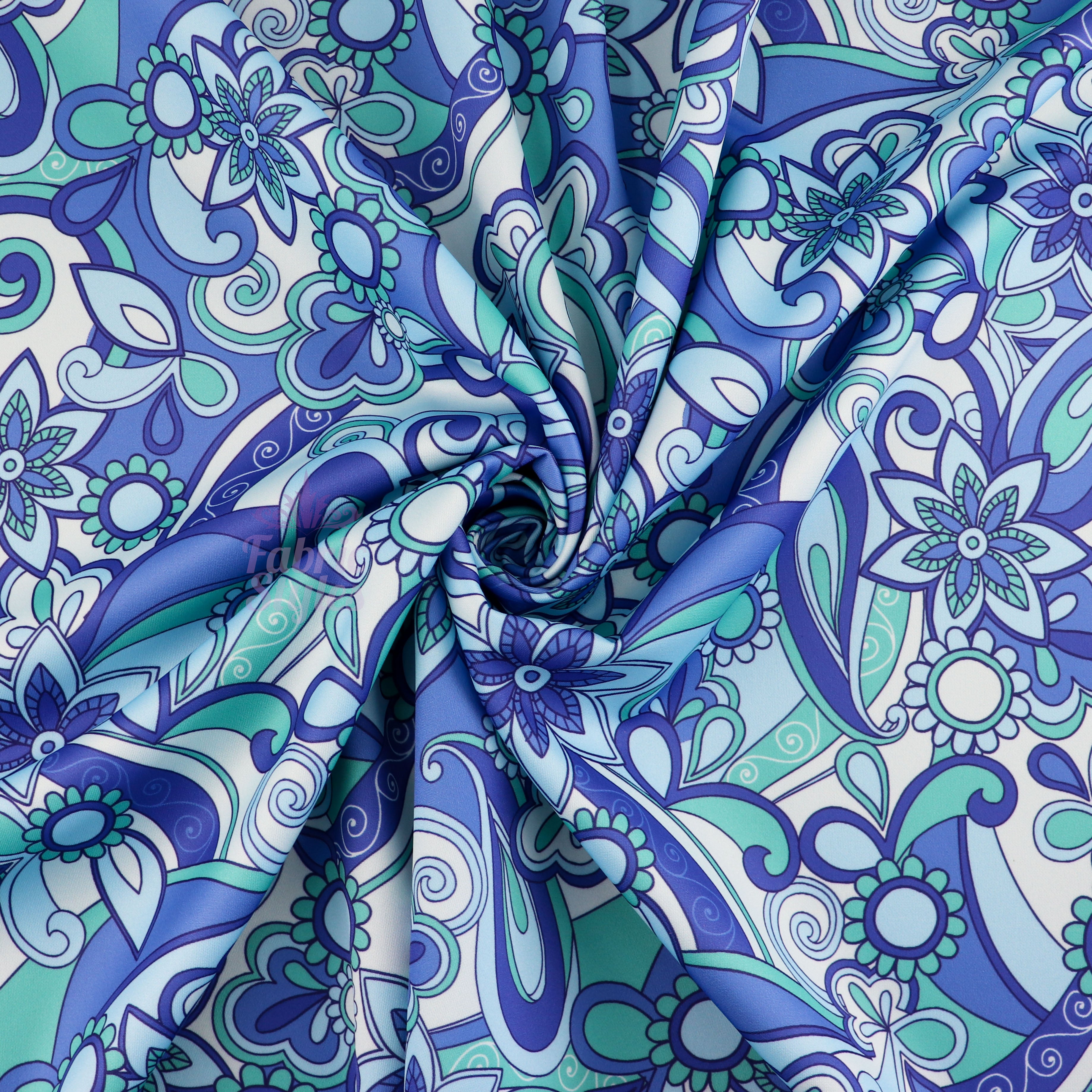 Blue Swirl Floral