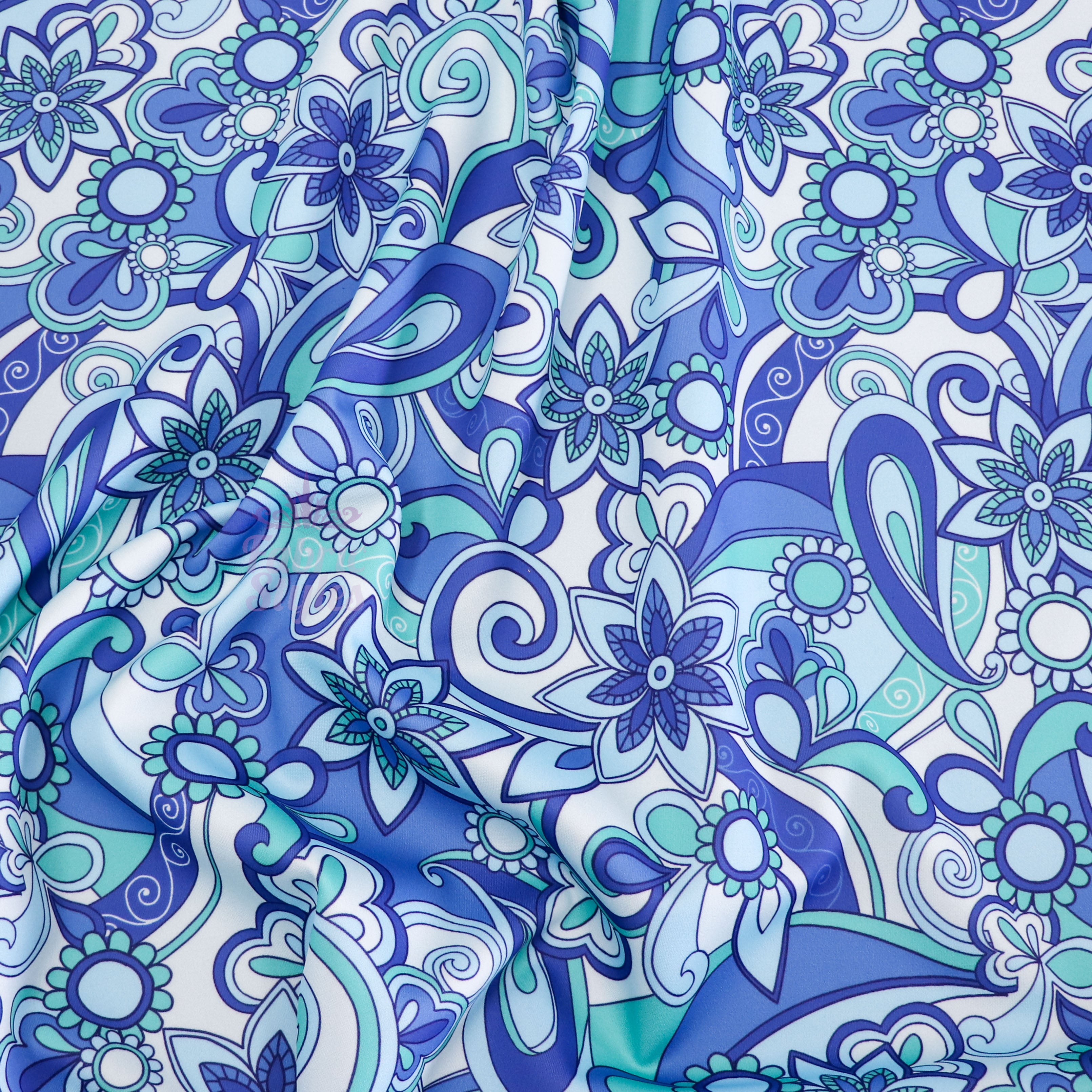 Blue Swirl Floral