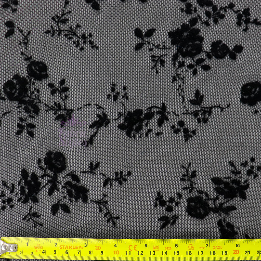 Floral Flock Power Mesh