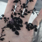 Floral Flock Power Mesh