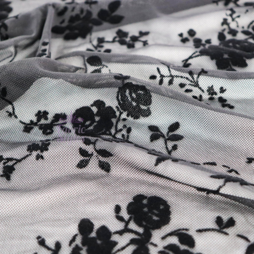 Floral Flock Power Mesh