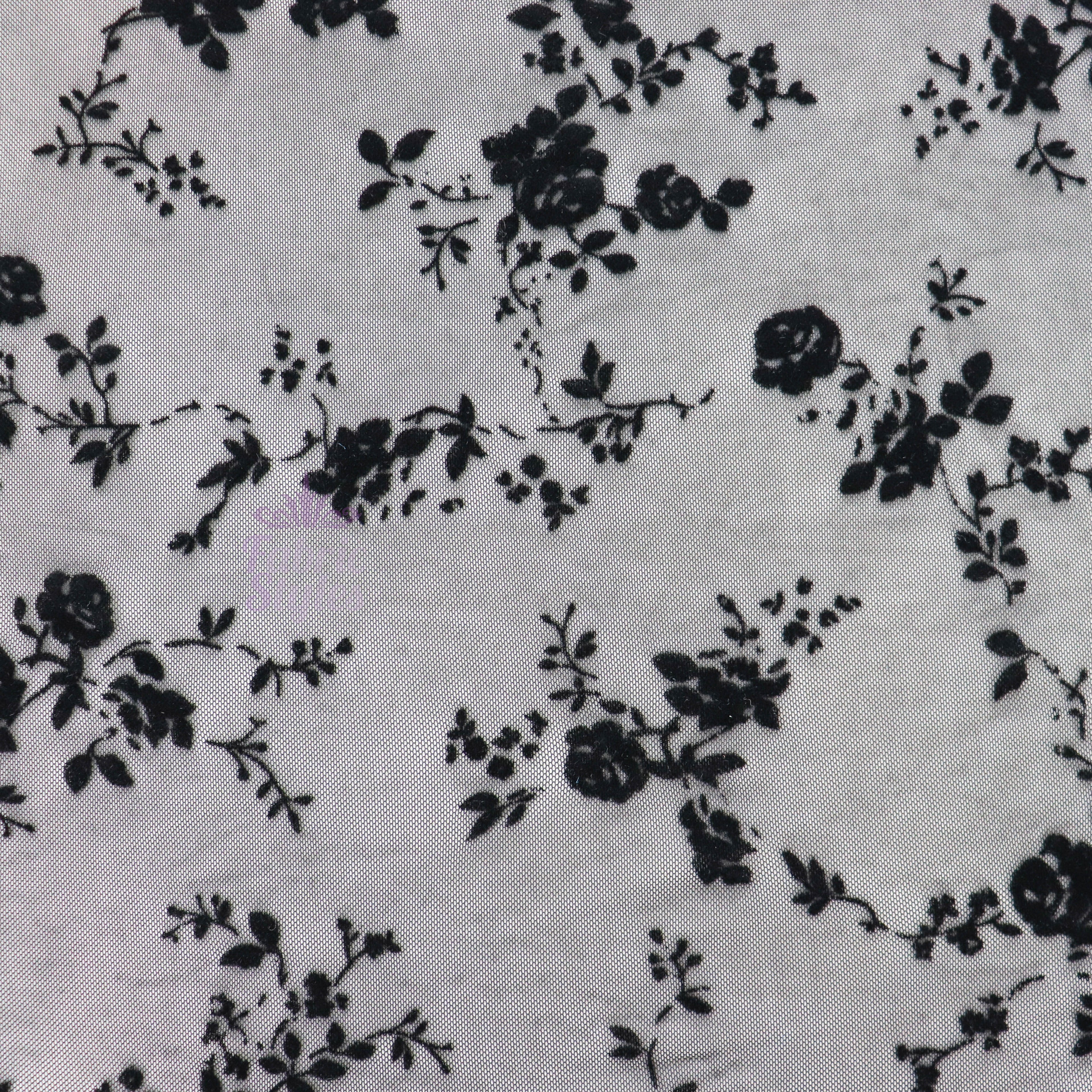 Floral Flock Power Mesh