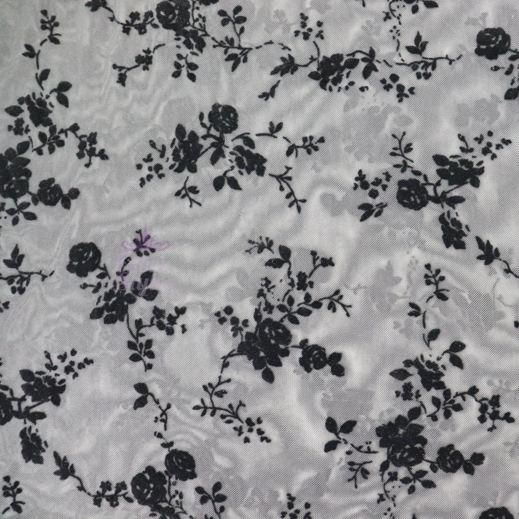 Floral Flock Power Mesh