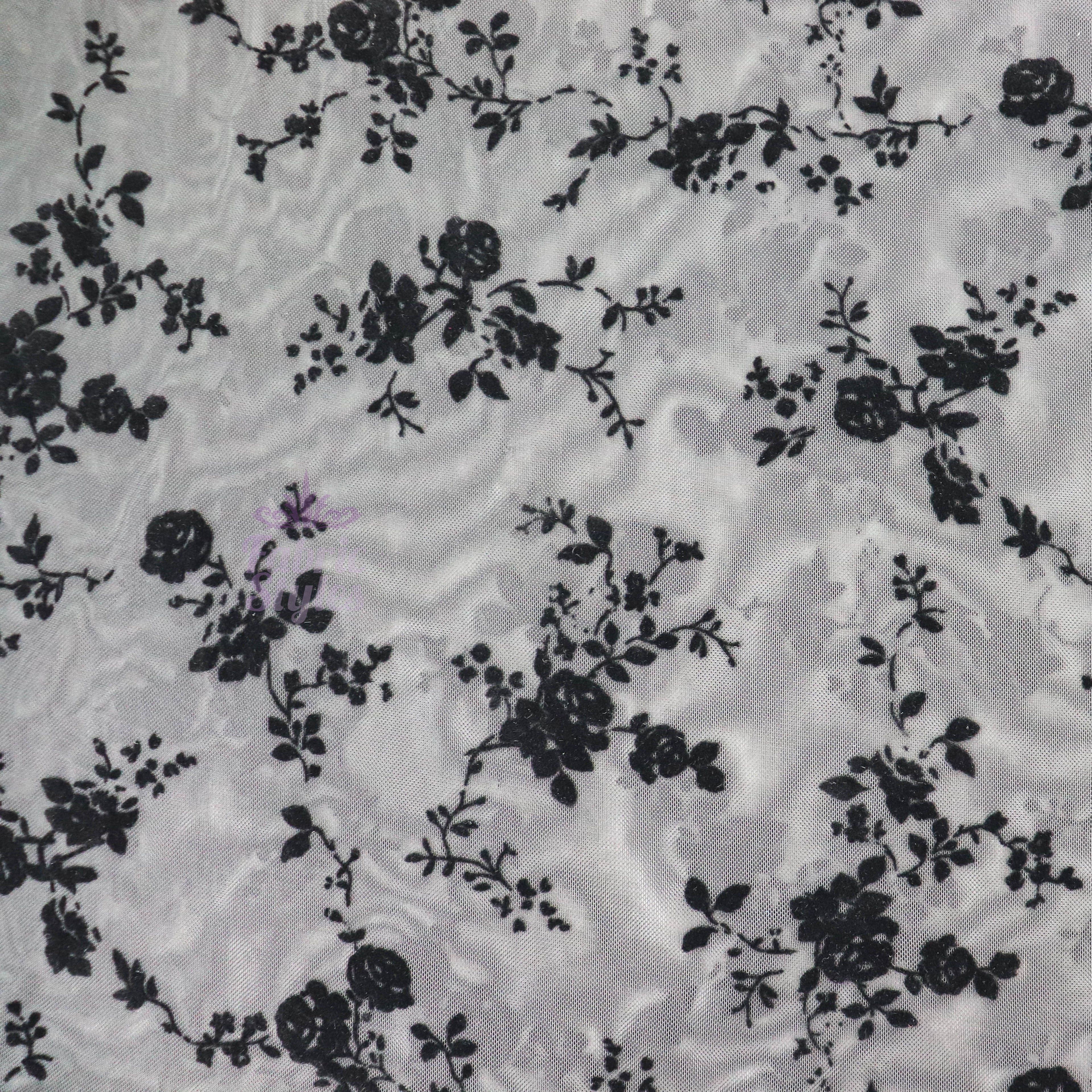 Floral Flock Power Mesh