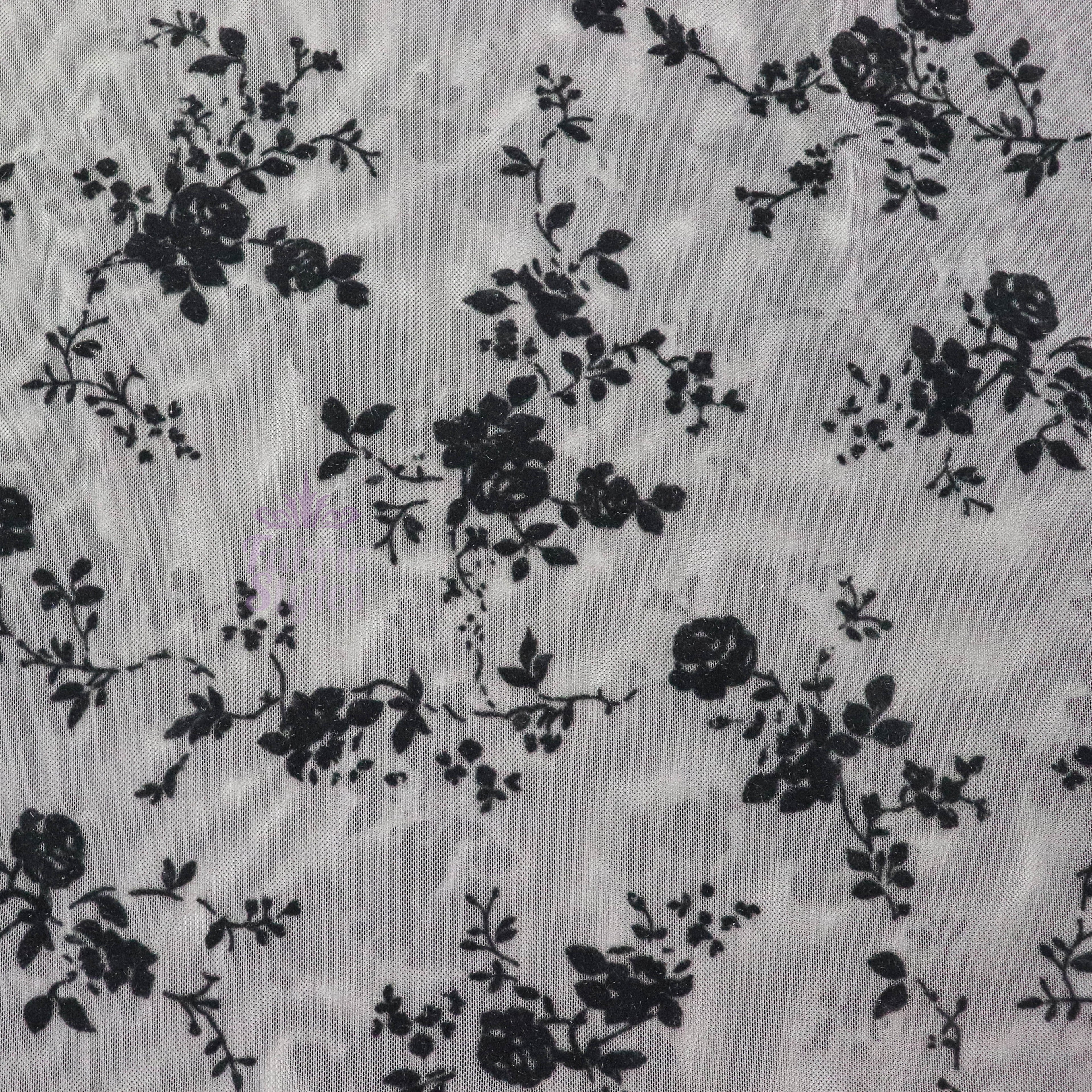 Floral Flock Power Mesh