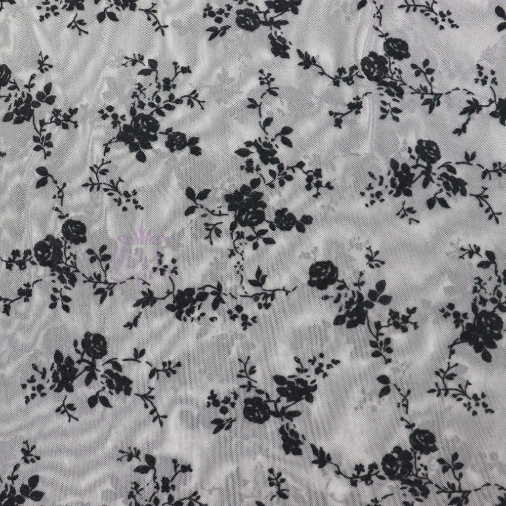 Floral Flock Power Mesh