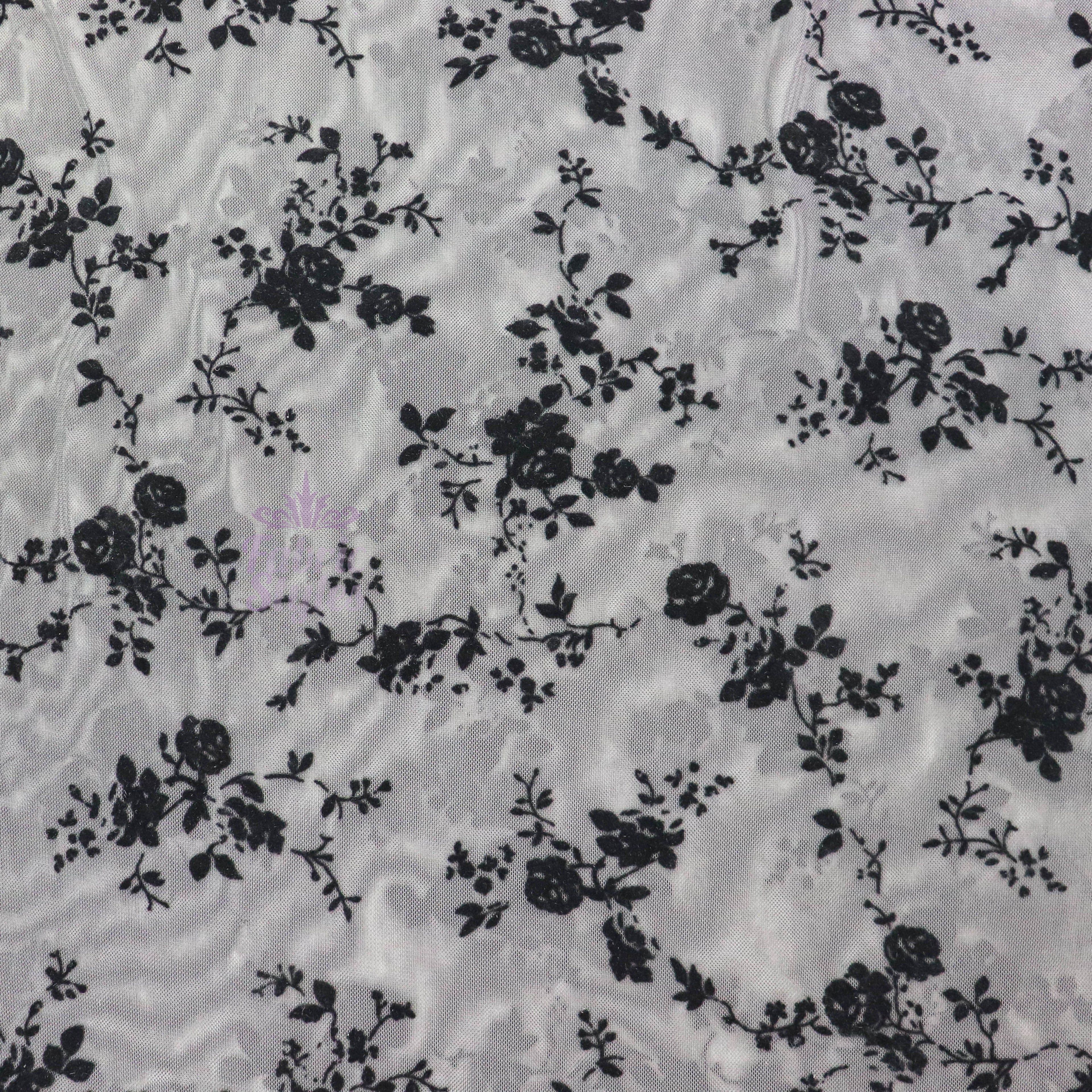 Floral Flock Power Mesh