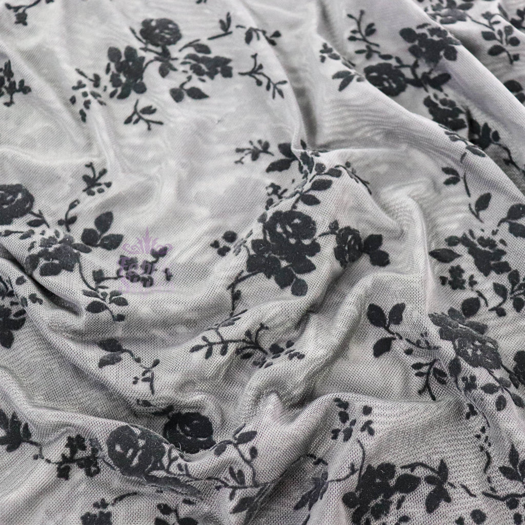 Floral Flock Power Mesh