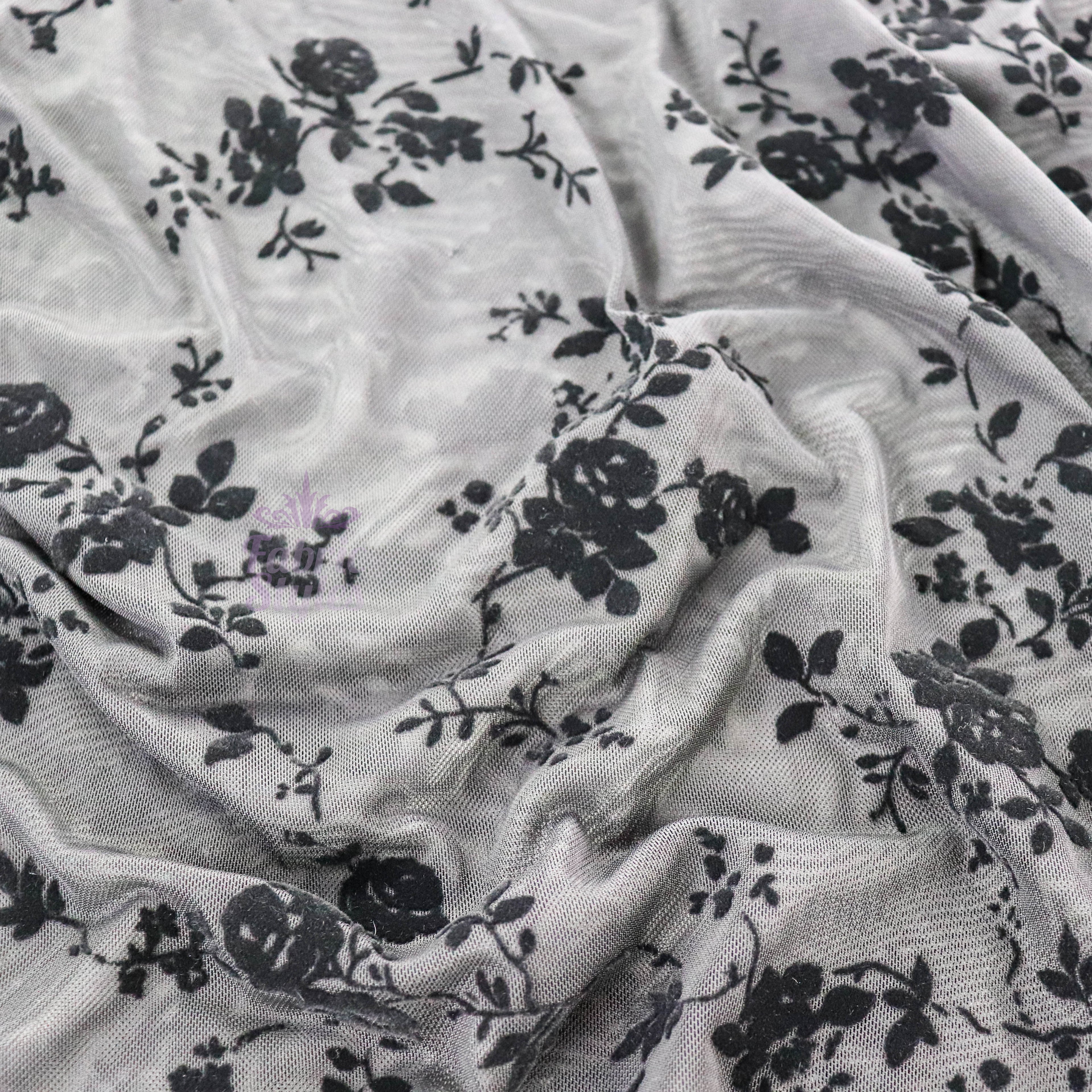 Floral Flock Power Mesh