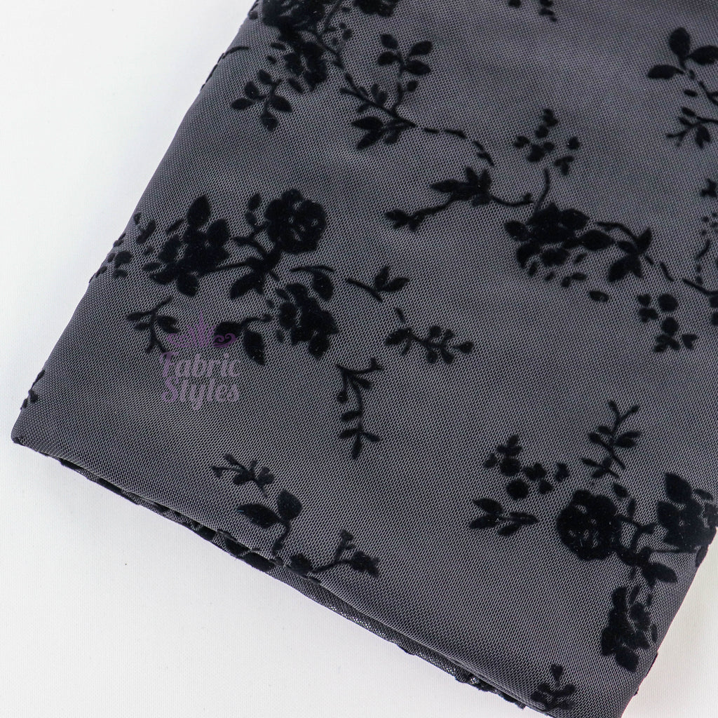 Floral Flock Power Mesh