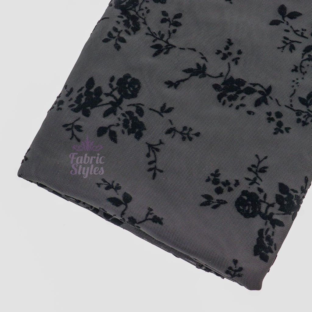 Floral Flock Power Mesh