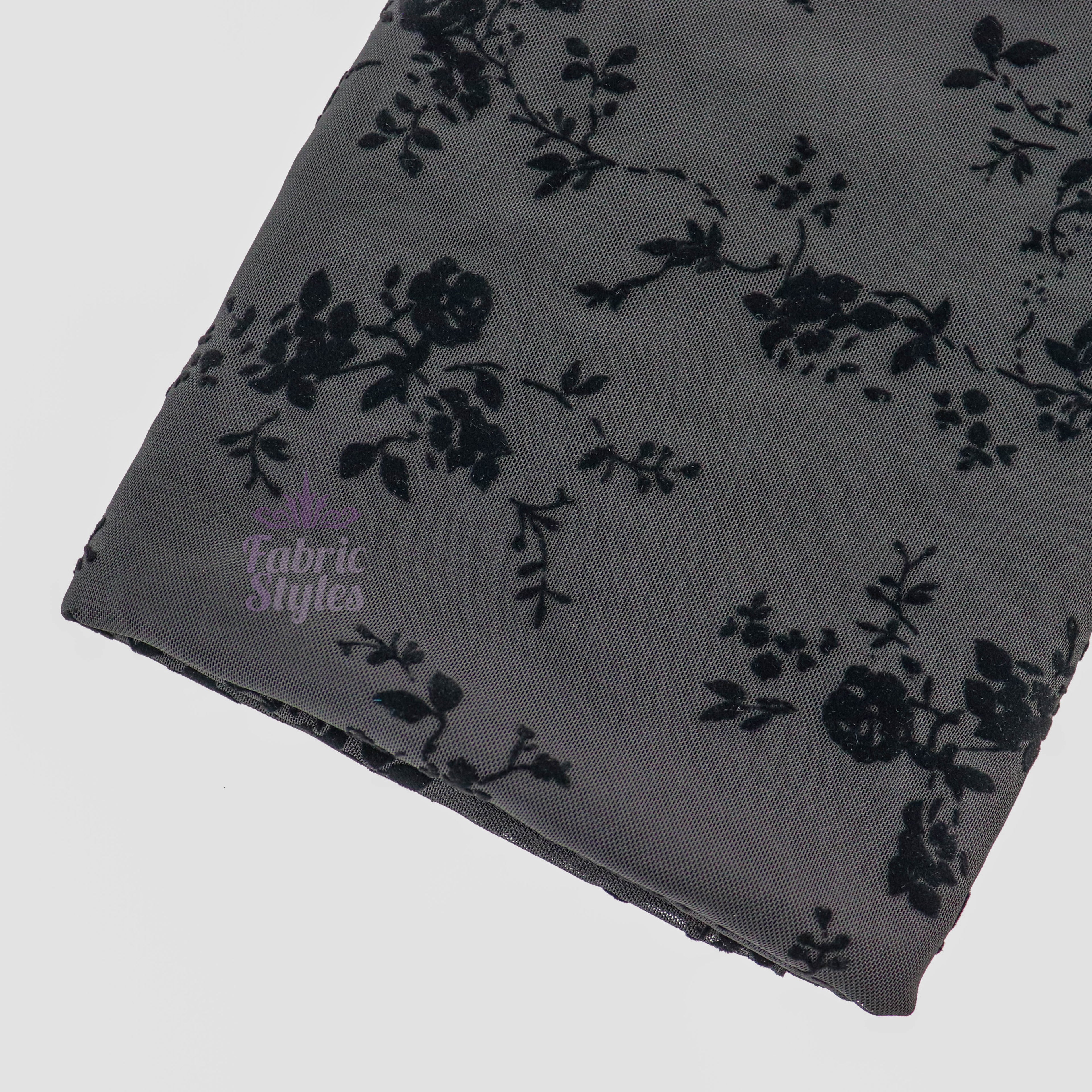 Floral Flock Power Mesh