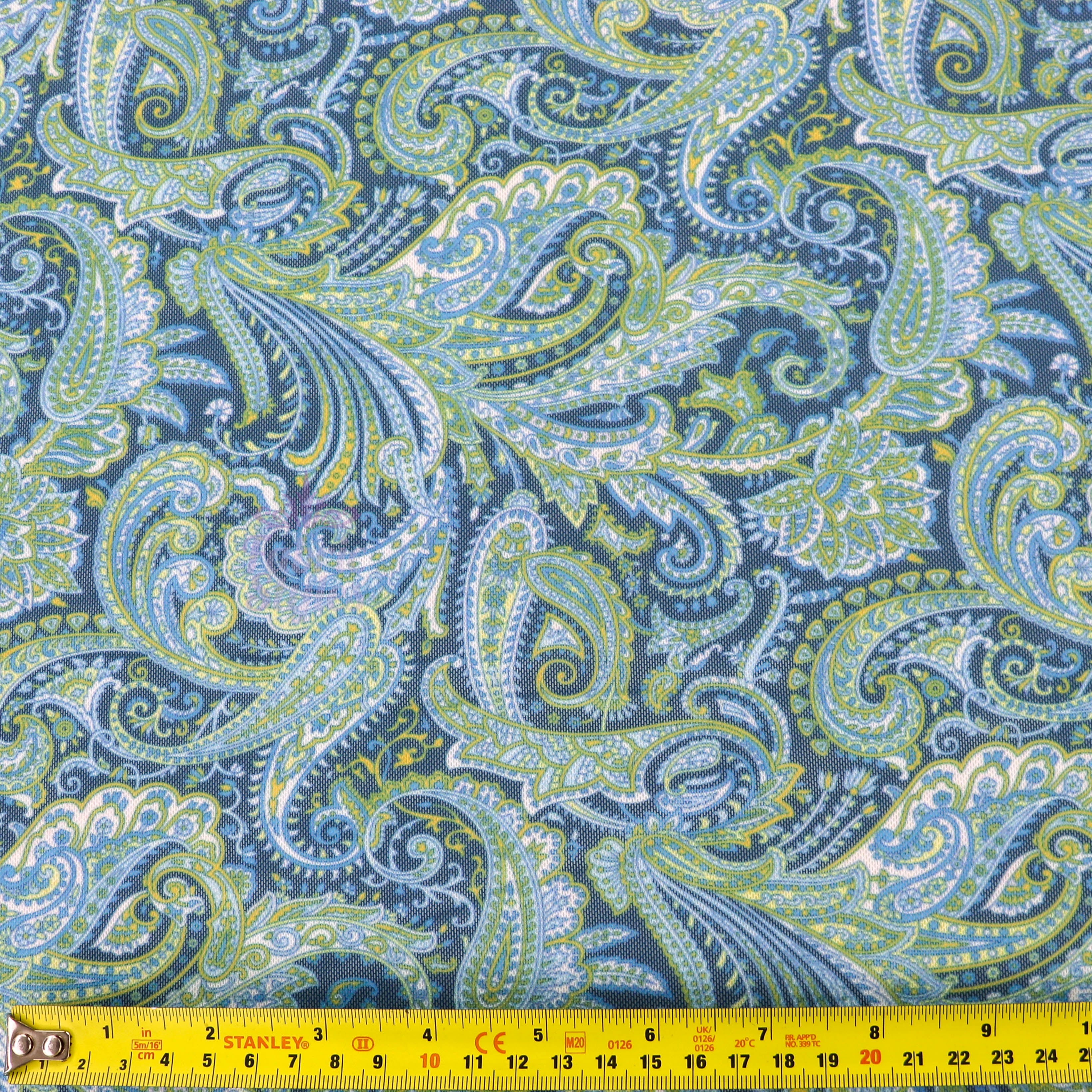 Blue Paisley Power Mesh
