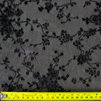 Black Flock Floral Power Mesh