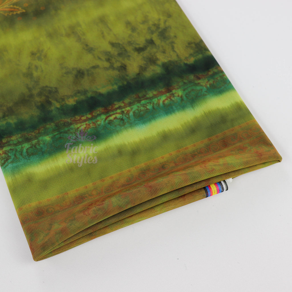 Floral Tie Dye Stripe Power Mesh