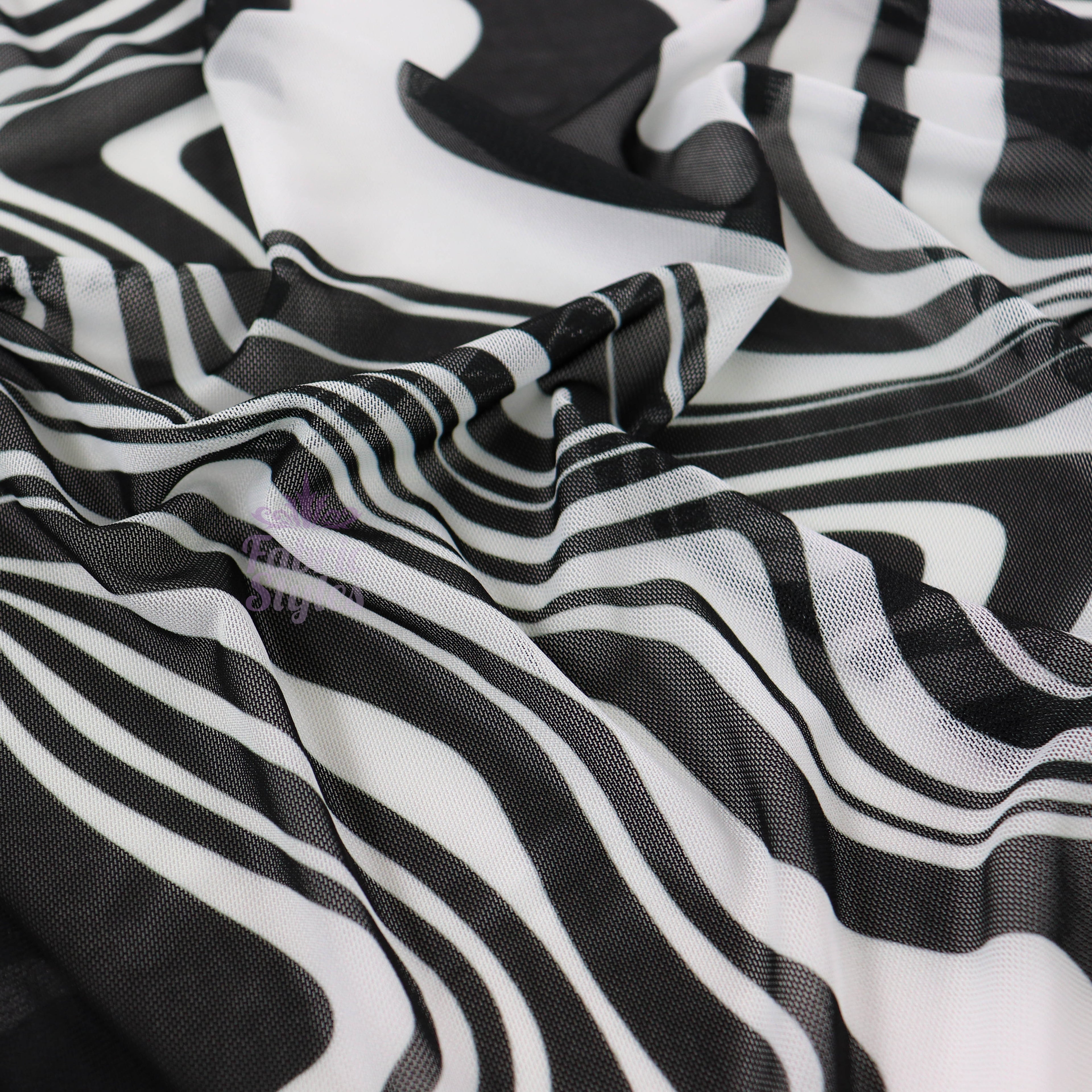 Black Swirl Power Mesh