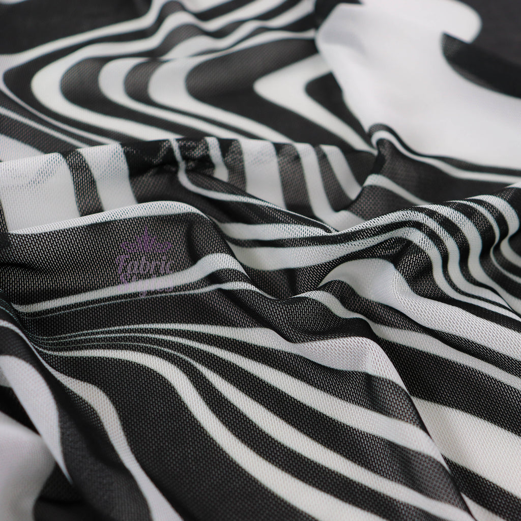 Black Swirl Power Mesh