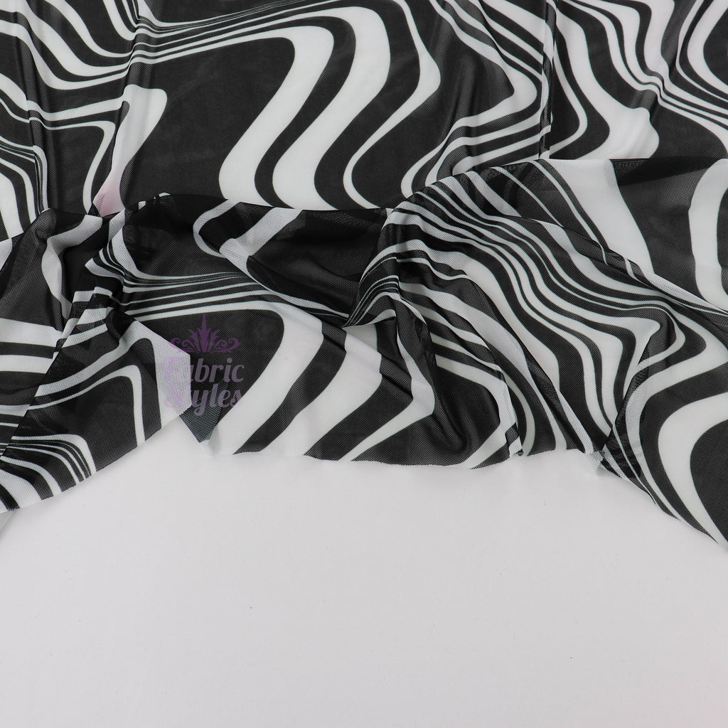 Black Swirl Power Mesh