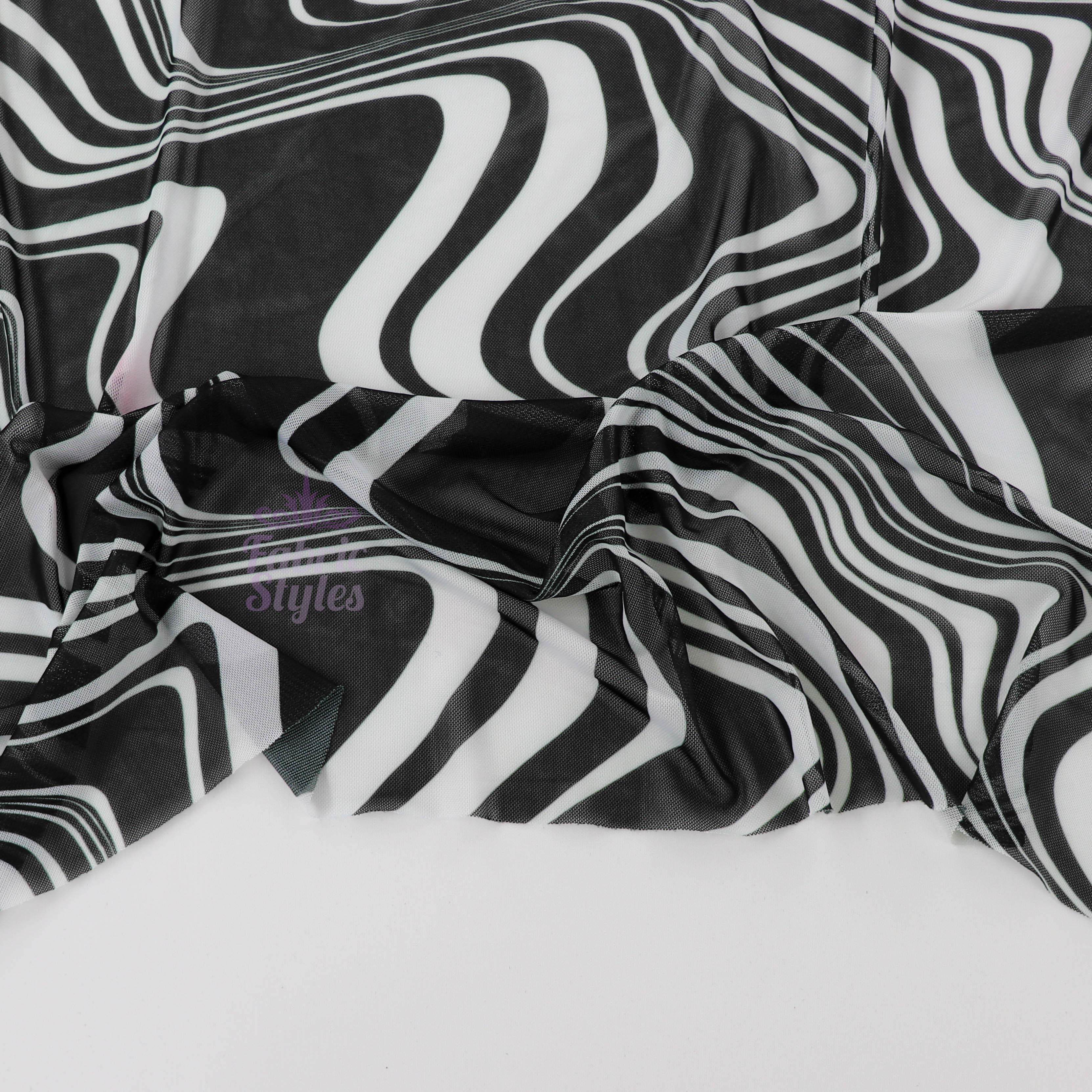 Black Swirl Power Mesh