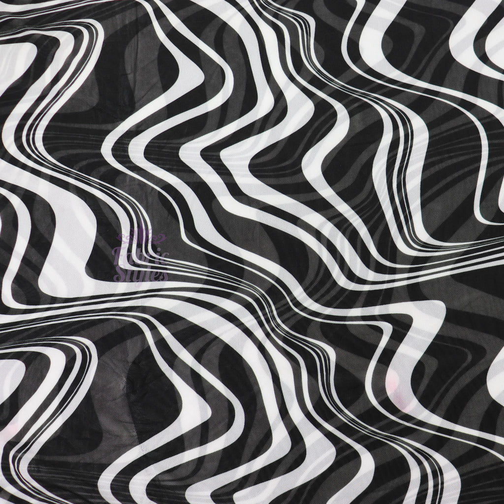 Black Swirl Power Mesh