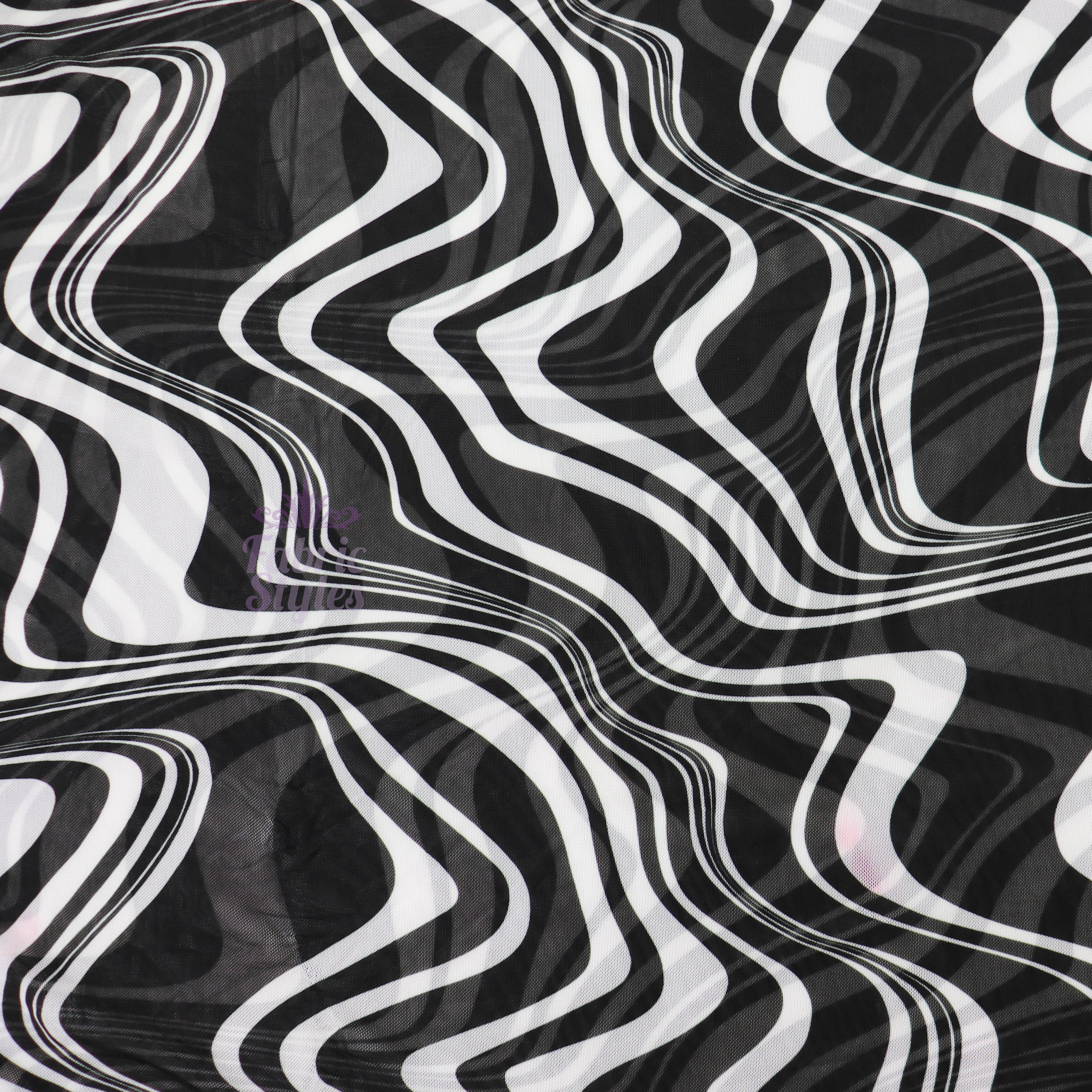 Black Swirl Power Mesh