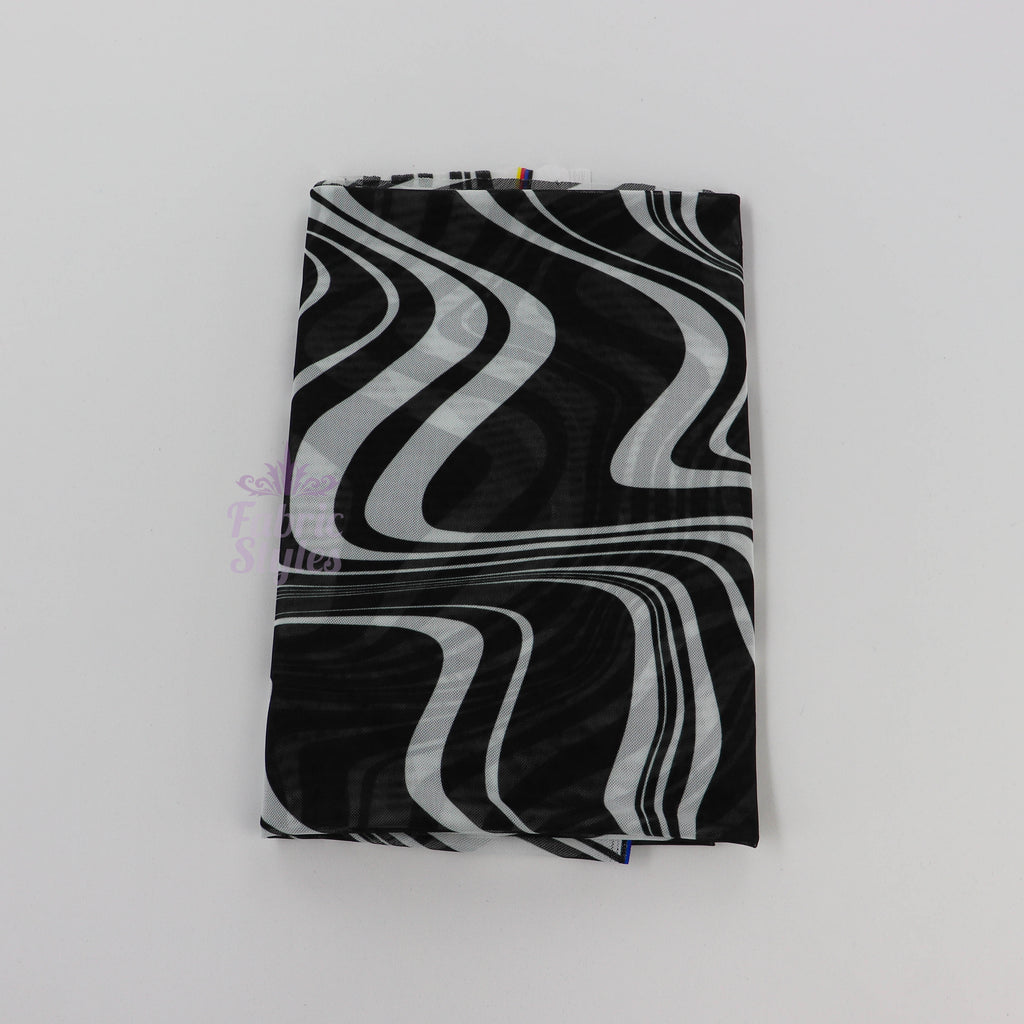 Black Swirl Power Mesh