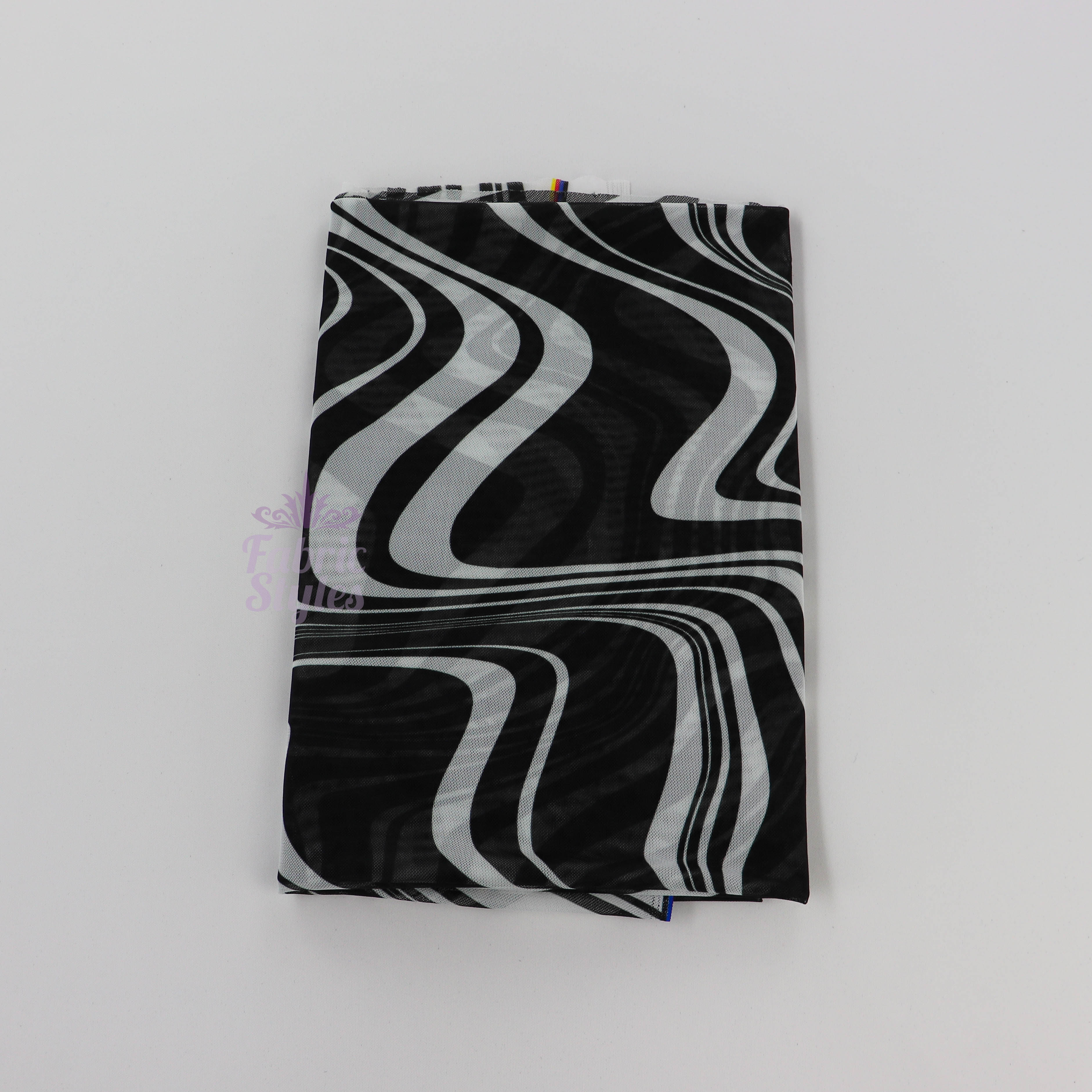 Black Swirl Power Mesh