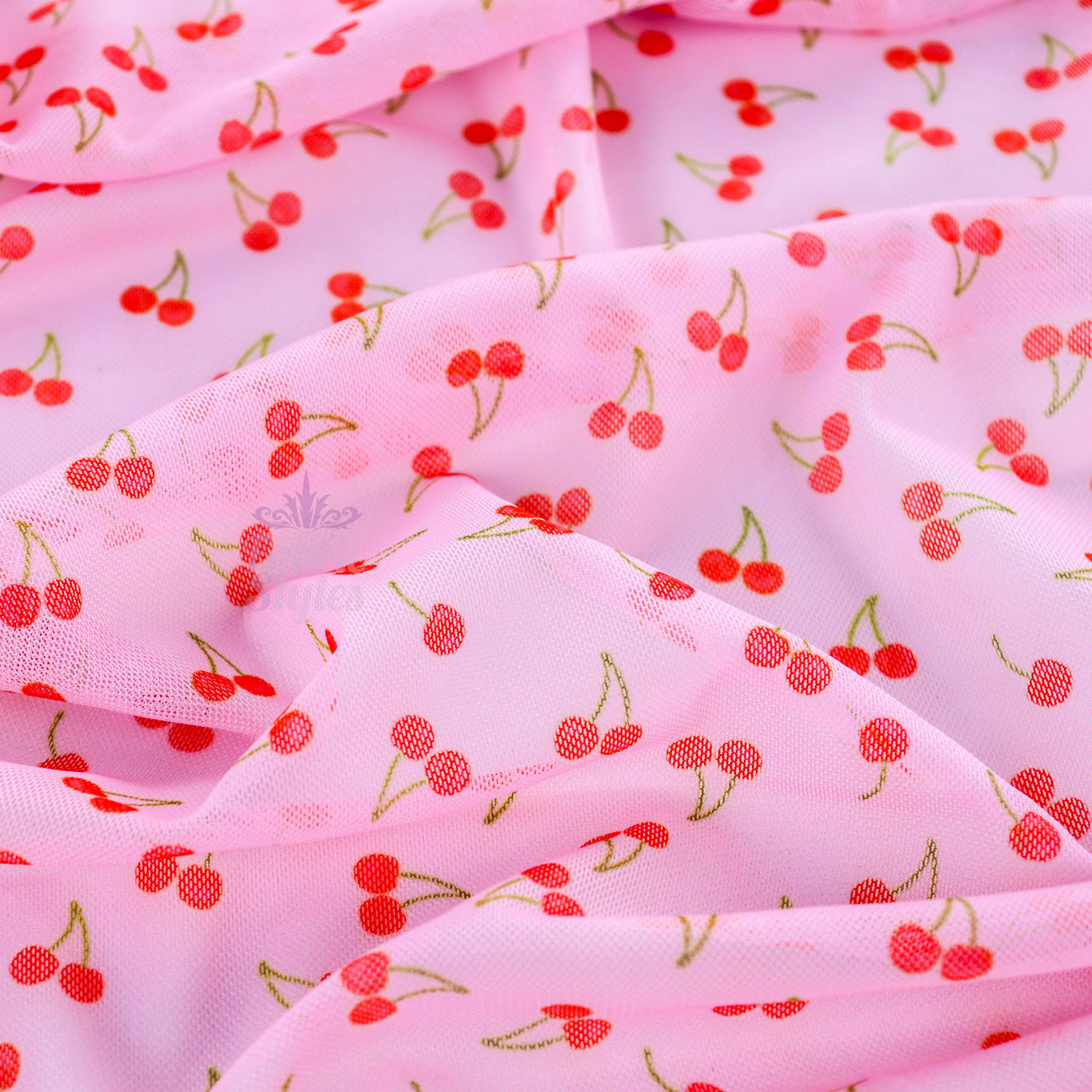 Pink Cherries Power Mesh