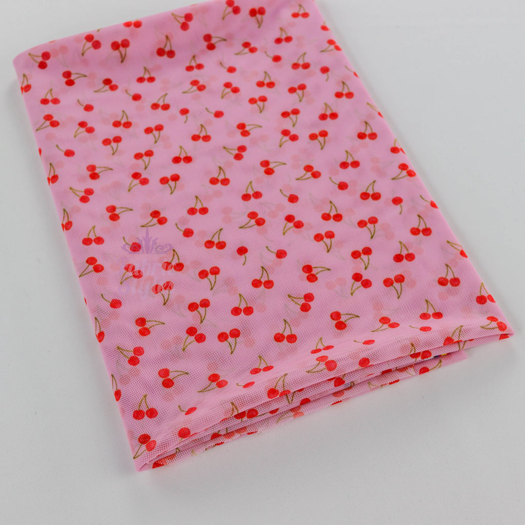 Pink Cherries Power Mesh