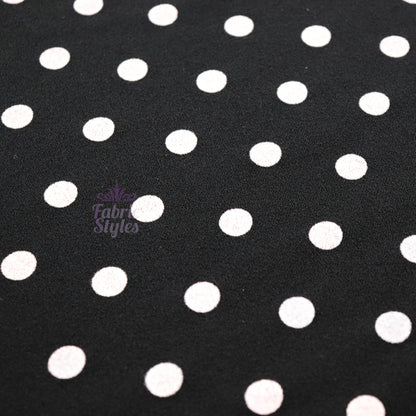 10mm Black And White Polka Dot Scuba Crepe