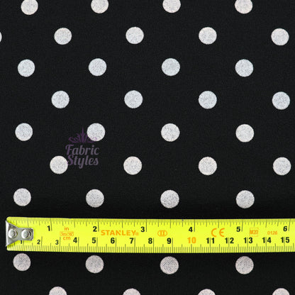 10mm Black And White Polka Dot Scuba Crepe