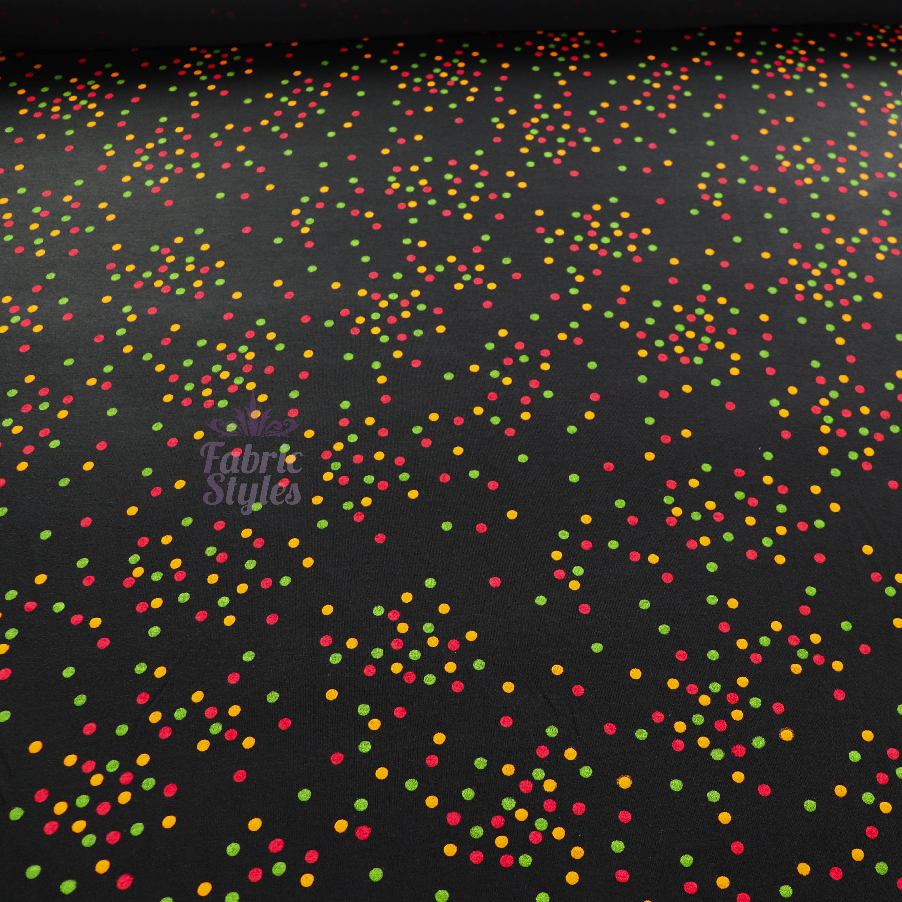 5mm Multi Polka Dot Viscose Elastane Fabric