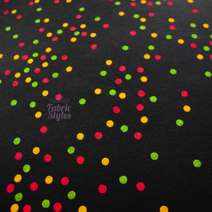 5mm Multi Polka Dot Viscose Elastane Fabric