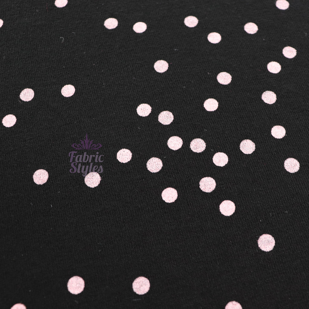 5mm Light Pink Polka Dot Viscose Elastane Fabric