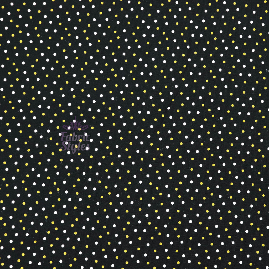 2mm White Gold Polka Dot Viscose Elastane Fabric