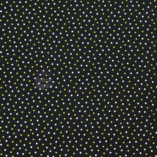 2mm White Gold Polka Dot Viscose Elastane Fabric