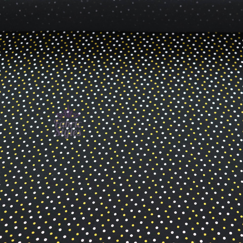 2mm White Gold Polka Dot Viscose Elastane Fabric