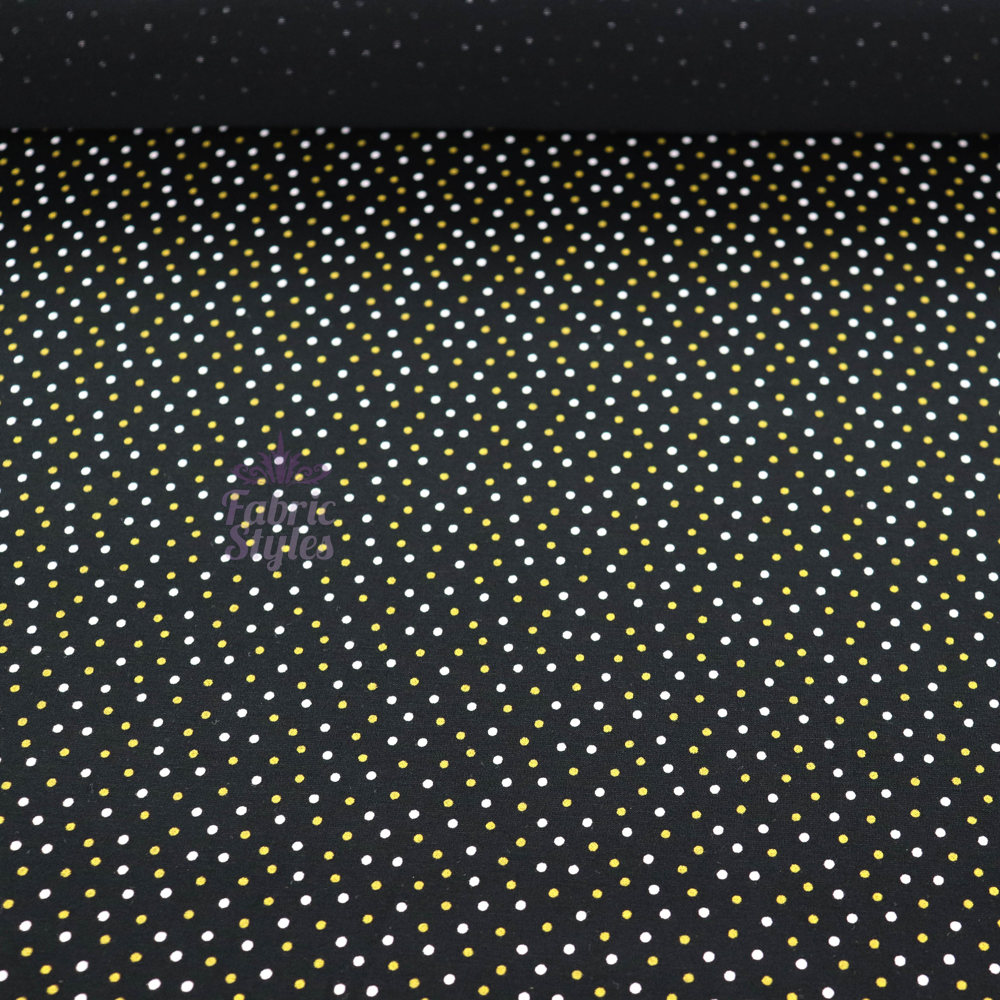 2mm White Gold Polka Dot Viscose Elastane Fabric